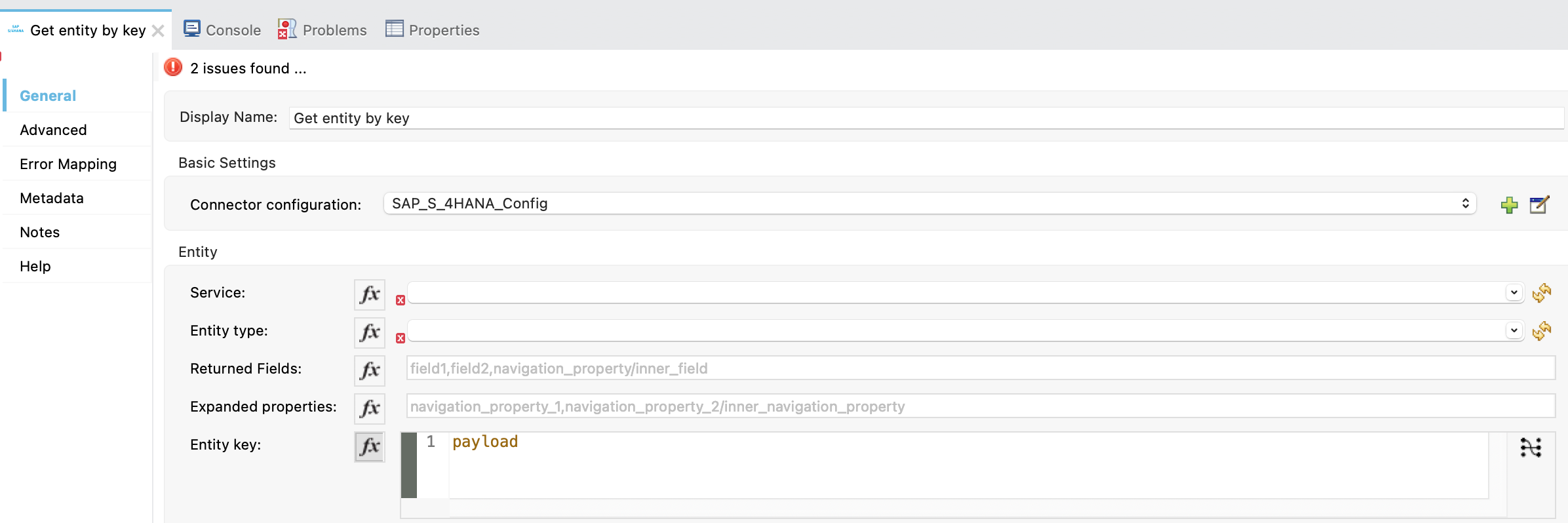 lab07 SAP S4 connector getEntityById values